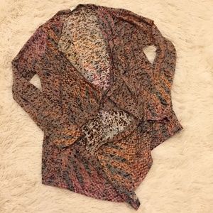 CALVIN KLEIN Open Front Animal Print Ombre Top